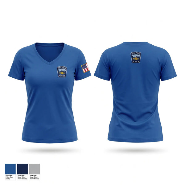 Womens Short Sleeve Vneck Shirt, Toledo Police Gang Task Force, Police, Teamtime, Team time, sublimation, custom sports apparel, team uniforms, spirit wear, spiritwear, sports uniforms, custom shirts, team store, custom team store, fundraiser sports, apparel fundraiser