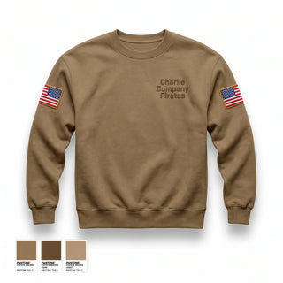 Crew Neck Sweatshirt, Charlie Company Pirates, Navy, Teamtime, Team time, sublimation, custom sports apparel, team uniforms, spirit wear, spiritwear, sports uniforms, custom shirts, team store, custom team store, fundraiser sports, apparel fundraiser