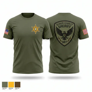 Old School Cotton Feel Shirt, Sevier County Sheriff SRT, Police, Teamtime, Team time, sublimation, custom sports apparel, team uniforms, spirit wear, spiritwear, sports uniforms, custom shirts, team store, custom team store, fundraiser sports, apparel fundraiser