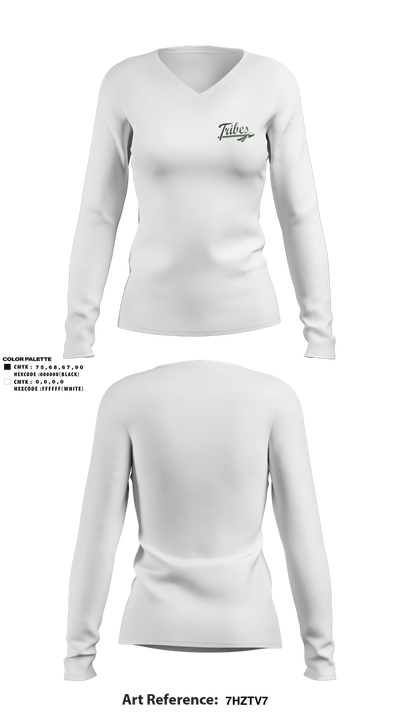Tribes 82829702 Women's Long Sleeve V-neck Shirt - 24