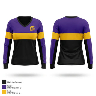 Womens Long Sleeve Vneck Shirt, Trojans, Men's Basketball, Teamtime, Team time, sublimation, custom sports apparel, team uniforms, spirit wear, spiritwear, sports uniforms, custom shirts, team store, custom team store, fundraiser sports, apparel fundraiser