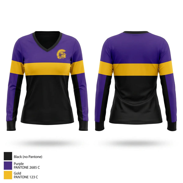 Womens Long Sleeve Vneck Shirt, Trojans, Men's Basketball, Teamtime, Team time, sublimation, custom sports apparel, team uniforms, spirit wear, spiritwear, sports uniforms, custom shirts, team store, custom team store, fundraiser sports, apparel fundraiser