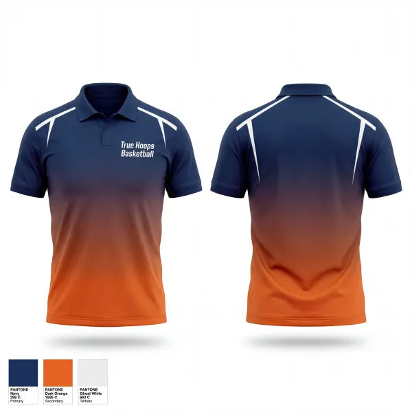 Short Sleeve Performance Polo, True Hoops Basketball, Men's Basketball, Teamtime, Team time, sublimation, custom sports apparel, team uniforms, spirit wear, spiritwear, sports uniforms, custom shirts, team store, custom team store, fundraiser sports, apparel fundraiser