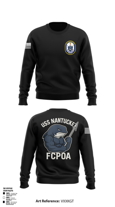 USS NANTUCKET LCS 27 12306248 Crew Neck Sweatshirt - 1