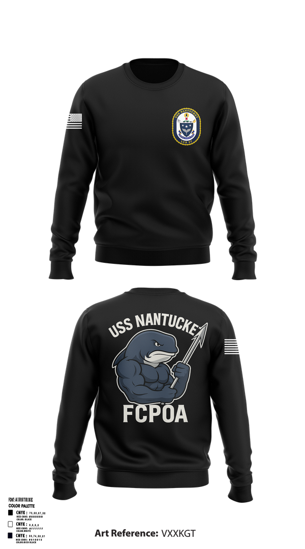 Crew Neck Sweatshirt, USS NANTUCKET LCS 27, , Teamtime, Team time, sublimation, custom sports apparel, team uniforms, spirit wear, spiritwear, sports uniforms, custom shirts, team store, custom team store, fundraiser sports, apparel fundraiser