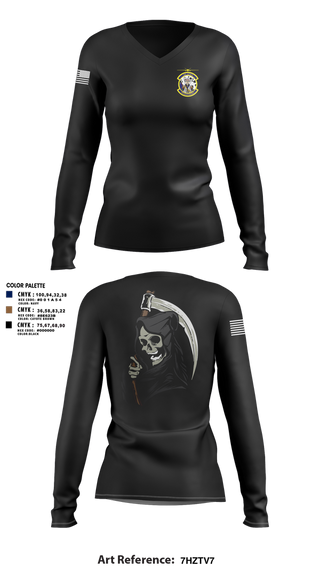 Womens Long Sleeve Vneck Shirt, 89th ATKS, Air Force, Teamtime, Team time, sublimation, custom sports apparel, team uniforms, spirit wear, spiritwear, sports uniforms, custom shirts, team store, custom team store, fundraiser sports, apparel fundraiser