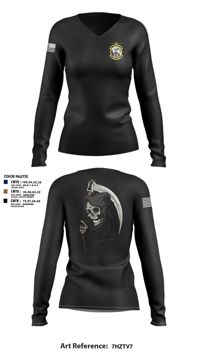 89th ATKS 4594121 Women's Long Sleeve V-neck Shirt - 6