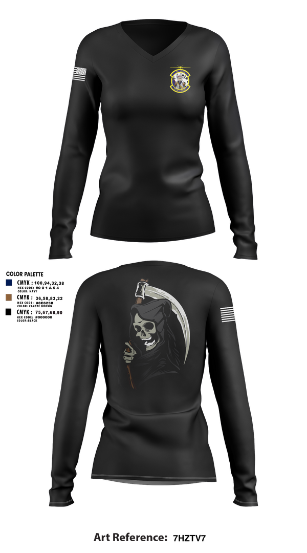 Womens Long Sleeve Vneck Shirt, 89th ATKS, Air Force, Teamtime, Team time, sublimation, custom sports apparel, team uniforms, spirit wear, spiritwear, sports uniforms, custom shirts, team store, custom team store, fundraiser sports, apparel fundraiser