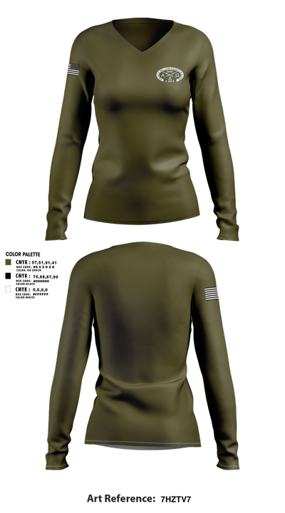 Prince William SWAT 76552419 Women's Long Sleeve V-neck Shirt - 1