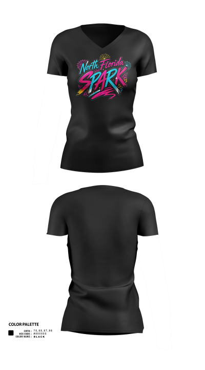 North Florida Spark 96231530 Women's Short Sleeve V-neck Shirt - 22