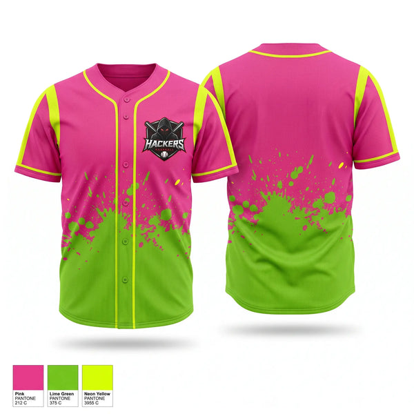 Full Button Baseball Jersey, Hackers Baseball Club, Baseball, Teamtime, Team time, sublimation, custom sports apparel, team uniforms, spirit wear, spiritwear, sports uniforms, custom shirts, team store, custom team store, fundraiser sports, apparel fundraiser
