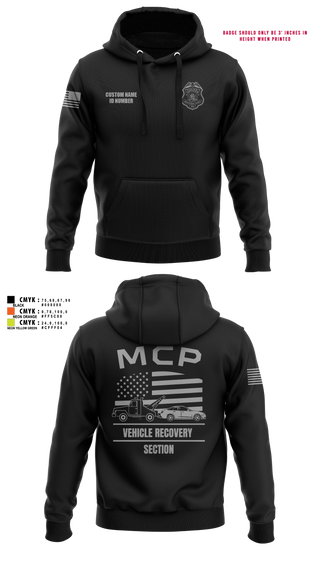 Hoodie, Vehicle Recovery Section, Police, Teamtime, Team time, sublimation, custom sports apparel, team uniforms, spirit wear, spiritwear, sports uniforms, custom shirts, team store, custom team store, fundraiser sports, apparel fundraiser