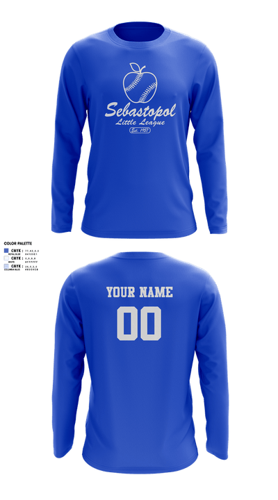 Sebastopol Little League 29313741 Long Sleeve Performance Shirt - 4