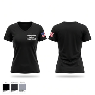 Womens Short Sleeve Vneck Shirt, Georgetown Police Department, Police, Teamtime, Team time, sublimation, custom sports apparel, team uniforms, spirit wear, spiritwear, sports uniforms, custom shirts, team store, custom team store, fundraiser sports, apparel fundraiser