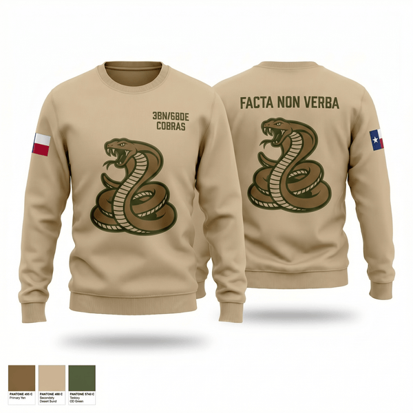 Crew Neck Sweatshirt, 3BN/6BDE Cobras, Army, Teamtime, Team time, sublimation, custom sports apparel, team uniforms, spirit wear, spiritwear, sports uniforms, custom shirts, team store, custom team store, fundraiser sports, apparel fundraiser