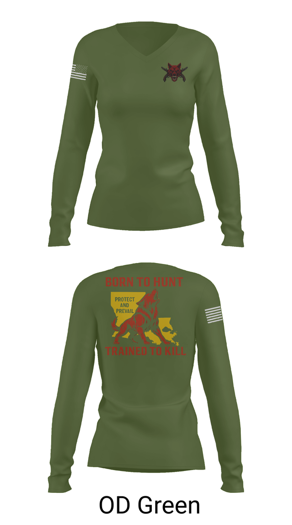 Womens Long Sleeve Vneck Shirt, 239th Military Police Company, , Teamtime, Team time, sublimation, custom sports apparel, team uniforms, spirit wear, spiritwear, sports uniforms, custom shirts, team store, custom team store, fundraiser sports, apparel fundraiser