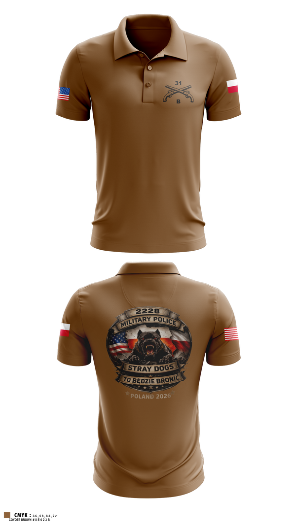 Short Sleeve Performance Polo, 2228TH MP CO 3rd PLT, National Guard, Teamtime, Team time, sublimation, custom sports apparel, team uniforms, spirit wear, spiritwear, sports uniforms, custom shirts, team store, custom team store, fundraiser sports, apparel fundraiser