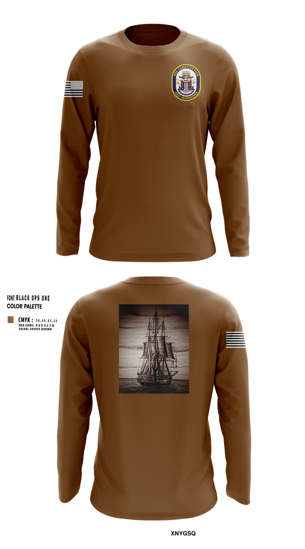 Long Sleeve Performance Shirt, USS CONSTITUTION, , Teamtime, Team time, sublimation, custom sports apparel, team uniforms, spirit wear, spiritwear, sports uniforms, custom shirts, team store, custom team store, fundraiser sports, apparel fundraiser