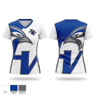 Womens Short Sleeve Vneck Shirt, Conemaugh Valley Bluejays, , Teamtime, Team time, sublimation, custom sports apparel, team uniforms, spirit wear, spiritwear, sports uniforms, custom shirts, team store, custom team store, fundraiser sports, apparel fundraiser