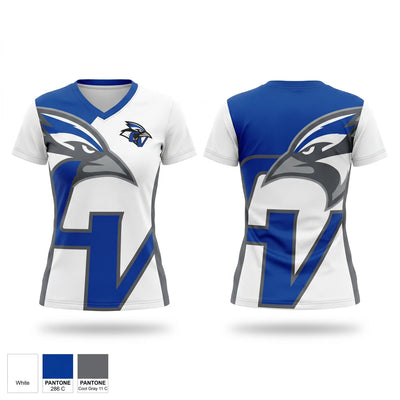 Conemaugh Valley Bluejays Women's Short Sleeve V-neck Shirt - 1