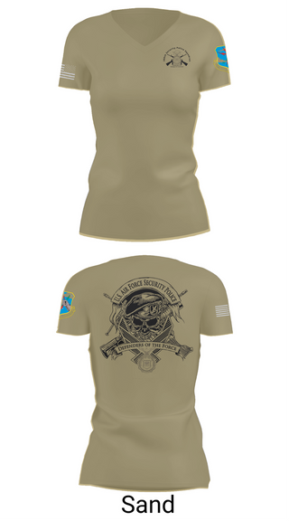 Womens Short Sleeve Vneck Shirt, 380th Security Police Squadron, , Teamtime, Team time, sublimation, custom sports apparel, team uniforms, spirit wear, spiritwear, sports uniforms, custom shirts, team store, custom team store, fundraiser sports, apparel fundraiser