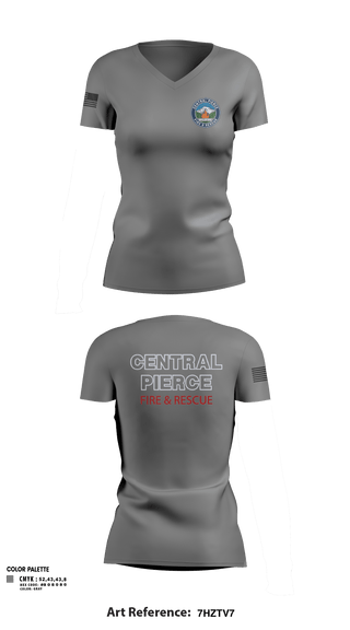Womens Short Sleeve Vneck Shirt, Central Pierce Wildfire, Fire Department, Teamtime, Team time, sublimation, custom sports apparel, team uniforms, spirit wear, spiritwear, sports uniforms, custom shirts, team store, custom team store, fundraiser sports, apparel fundraiser