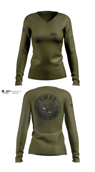 Womens Long Sleeve Vneck Shirt, 148th E.S.T., Police, Teamtime, Team time, sublimation, custom sports apparel, team uniforms, spirit wear, spiritwear, sports uniforms, custom shirts, team store, custom team store, fundraiser sports, apparel fundraiser