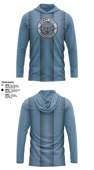 Long Sleeve Performance Shirt with hood, Derby City FC, Men's Soccer, Teamtime, Team time, sublimation, custom sports apparel, team uniforms, spirit wear, spiritwear, sports uniforms, custom shirts, team store, custom team store, fundraiser sports, apparel fundraiser