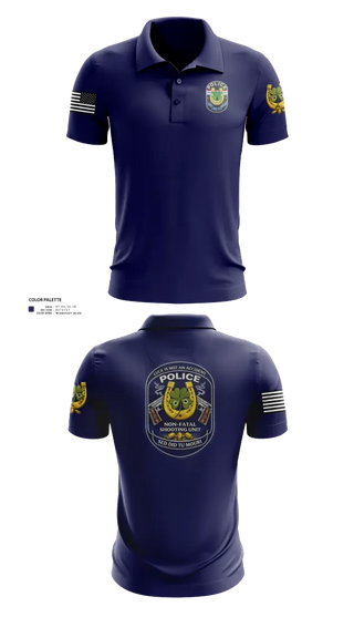 Short Sleeve Performance Polo, Non Fatal Shooting Unit, Police, Teamtime, Team time, sublimation, custom sports apparel, team uniforms, spirit wear, spiritwear, sports uniforms, custom shirts, team store, custom team store, fundraiser sports, apparel fundraiser
