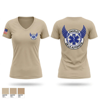 Womens Short Sleeve Vneck Shirt, ÁNGELES DE LA AUTOPISTA, EMS/EMT, Teamtime, Team time, sublimation, custom sports apparel, team uniforms, spirit wear, spiritwear, sports uniforms, custom shirts, team store, custom team store, fundraiser sports, apparel fundraiser