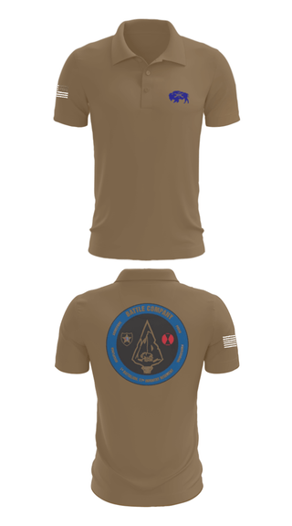 Short Sleeve Performance Polo, Battle company 1-17IN, Army, Teamtime, Team time, sublimation, custom sports apparel, team uniforms, spirit wear, spiritwear, sports uniforms, custom shirts, team store, custom team store, fundraiser sports, apparel fundraiser