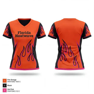 Womens Short Sleeve Vneck Shirt, Florida Heatwave, Women's Soccer, Teamtime, Team time, sublimation, custom sports apparel, team uniforms, spirit wear, spiritwear, sports uniforms, custom shirts, team store, custom team store, fundraiser sports, apparel fundraiser