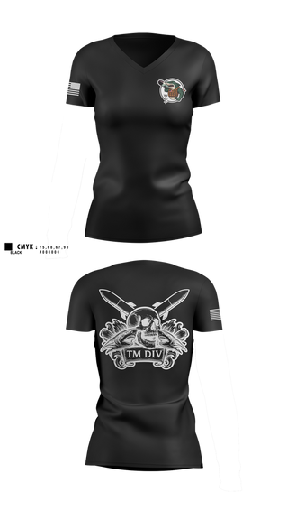 Womens Short Sleeve Vneck Shirt, USS Illinois (SSN 786), , Teamtime, Team time, sublimation, custom sports apparel, team uniforms, spirit wear, spiritwear, sports uniforms, custom shirts, team store, custom team store, fundraiser sports, apparel fundraiser