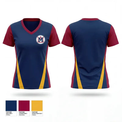 Madison Academic High School Softball 93879285 Women's Short Sleeve V-neck Shirt - 1