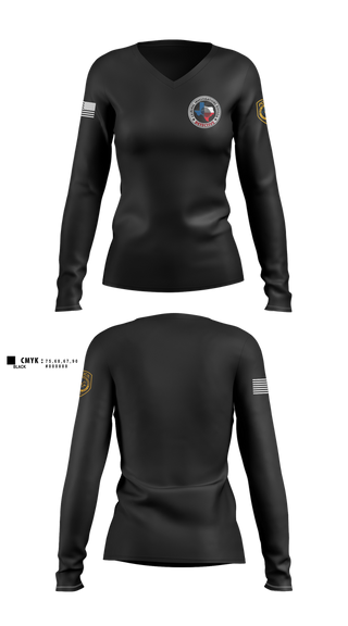 Womens Long Sleeve Vneck Shirt, Robstown Police Department, Police, Teamtime, Team time, sublimation, custom sports apparel, team uniforms, spirit wear, spiritwear, sports uniforms, custom shirts, team store, custom team store, fundraiser sports, apparel fundraiser