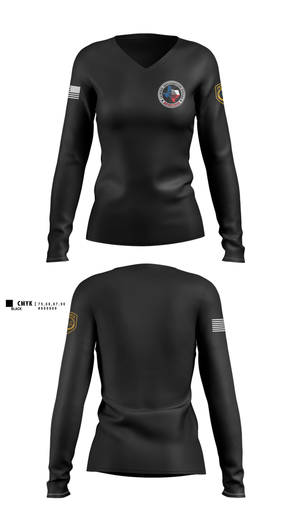 Womens Long Sleeve Vneck Shirt, Robstown Police Department, Police, Teamtime, Team time, sublimation, custom sports apparel, team uniforms, spirit wear, spiritwear, sports uniforms, custom shirts, team store, custom team store, fundraiser sports, apparel fundraiser