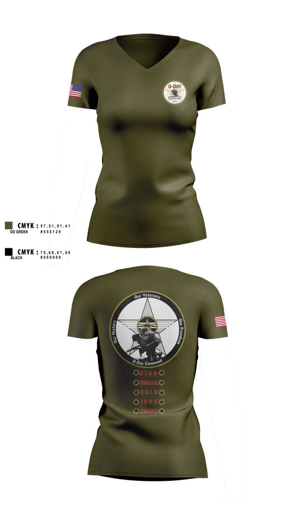 Womens Short Sleeve Vneck Shirt, D-Day Ohio, Inc, , Teamtime, Team time, sublimation, custom sports apparel, team uniforms, spirit wear, spiritwear, sports uniforms, custom shirts, team store, custom team store, fundraiser sports, apparel fundraiser
