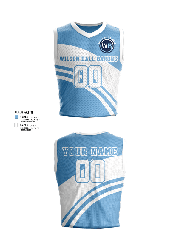 Womens Basketball Jersey, Wilson Hall Barons, Women's Basketball, Teamtime, Team time, sublimation, custom sports apparel, team uniforms, spirit wear, spiritwear, sports uniforms, custom shirts, team store, custom team store, fundraiser sports, apparel fundraiser