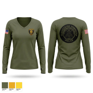 Womens Long Sleeve Vneck Shirt, Gloucester Township Police DMO Unit, Police, Teamtime, Team time, sublimation, custom sports apparel, team uniforms, spirit wear, spiritwear, sports uniforms, custom shirts, team store, custom team store, fundraiser sports, apparel fundraiser