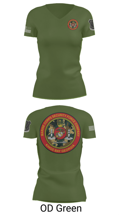 Marine Corps Security Forces Battalion 39264653 Women's Short Sleeve V-neck Shirt - 46