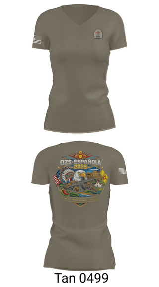 Womens Short Sleeve Vneck Shirt, OZS-Española, National Guard, Teamtime, Team time, sublimation, custom sports apparel, team uniforms, spirit wear, spiritwear, sports uniforms, custom shirts, team store, custom team store, fundraiser sports, apparel fundraiser
