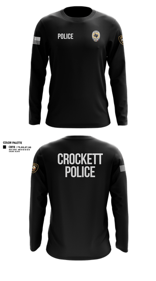 Long Sleeve Performance Shirt, Crockett Police Department, Police, Teamtime, Team time, sublimation, custom sports apparel, team uniforms, spirit wear, spiritwear, sports uniforms, custom shirts, team store, custom team store, fundraiser sports, apparel fundraiser