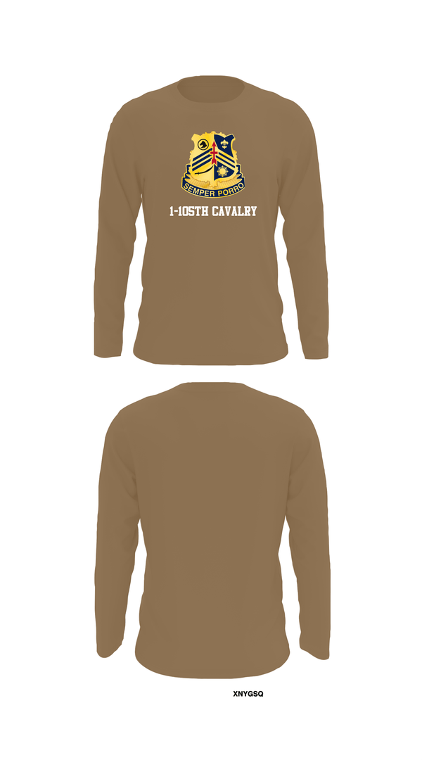 Long Sleeve Performance Shirt, 1-105th cavalry, Army, Teamtime, Team time, sublimation, custom sports apparel, team uniforms, spirit wear, spiritwear, sports uniforms, custom shirts, team store, custom team store, fundraiser sports, apparel fundraiser