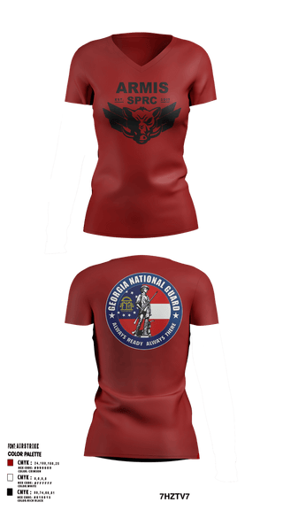 Womens Short Sleeve Vneck Shirt, Armis GANG, National Guard, Teamtime, Team time, sublimation, custom sports apparel, team uniforms, spirit wear, spiritwear, sports uniforms, custom shirts, team store, custom team store, fundraiser sports, apparel fundraiser