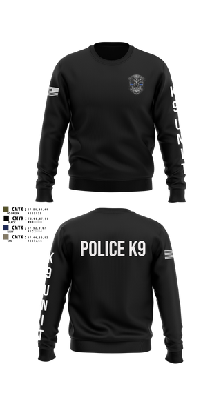Crew Neck Sweatshirt, Roy Cit Police K9, Police, Teamtime, Team time, sublimation, custom sports apparel, team uniforms, spirit wear, spiritwear, sports uniforms, custom shirts, team store, custom team store, fundraiser sports, apparel fundraiser