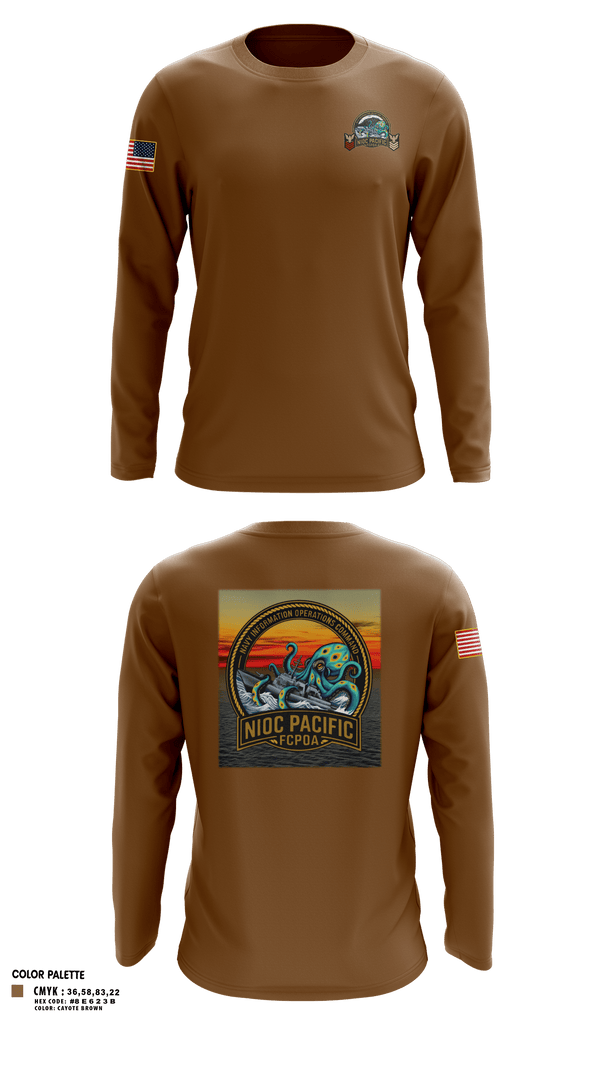 Long Sleeve Performance Shirt, NIOC Pacific FCPOA, Navy, Teamtime, Team time, sublimation, custom sports apparel, team uniforms, spirit wear, spiritwear, sports uniforms, custom shirts, team store, custom team store, fundraiser sports, apparel fundraiser