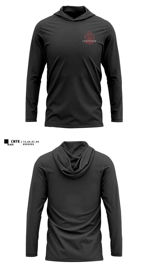 Long Sleeve Performance Shirt with hood, Leicester High School Basketball, Men's Basketball, Teamtime, Team time, sublimation, custom sports apparel, team uniforms, spirit wear, spiritwear, sports uniforms, custom shirts, team store, custom team store, fundraiser sports, apparel fundraiser