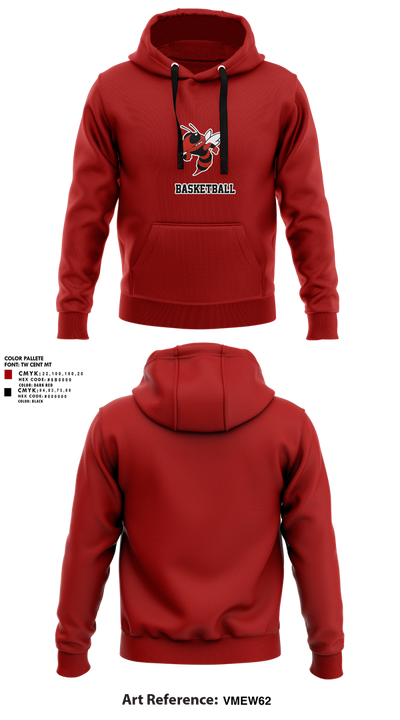 Crystal City High School Hornets Basketball 19649692 Hoodie - 1