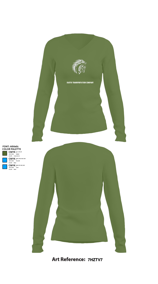 Womens Long Sleeve Vneck Shirt, 2112th Transportation Company, , Teamtime, Team time, sublimation, custom sports apparel, team uniforms, spirit wear, spiritwear, sports uniforms, custom shirts, team store, custom team store, fundraiser sports, apparel fundraiser