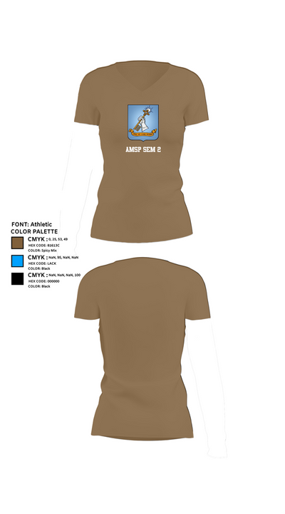 AMSP Sem 2 60045387 Women's Short Sleeve V-neck Shirt - 4